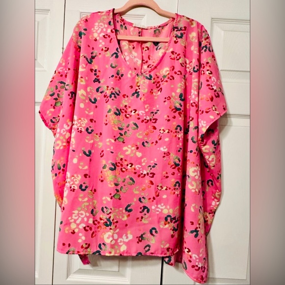 Cotton Bleu Pink and Leopard Top - Picture 3 of 4